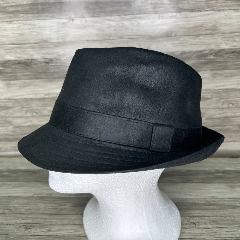 Henschel Hat Co. Men's Medium Black Fedora Trilby Cap Hipster Grunge Festival